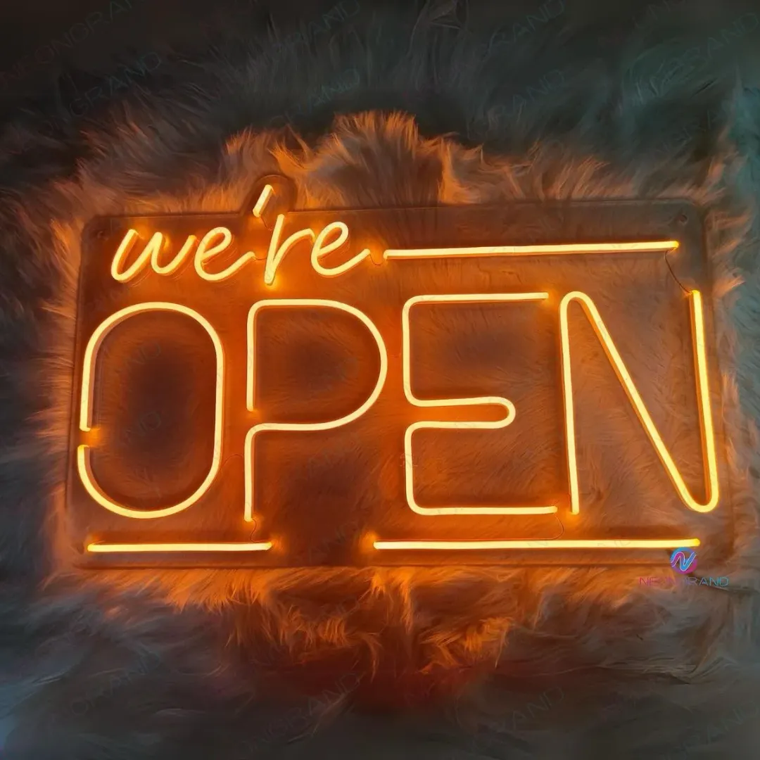 We're Open sign